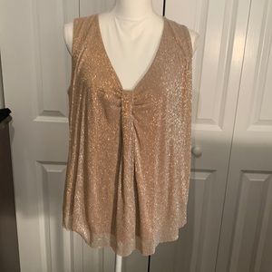 NWT New York and Company sleeveless top with gold and silver threading